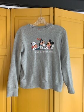 Uniqlo Gray Disney Crewneck Sweatshirt